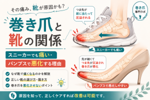 【巻き爪と靴の関係】スニーカーでも痛い・パンプスで悪化する理由｜巻き爪専門ラボ