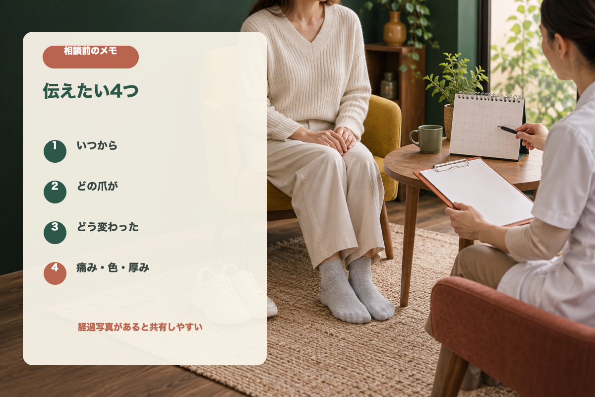 爪の変化を専門家へ相談する際に伝えたい内容